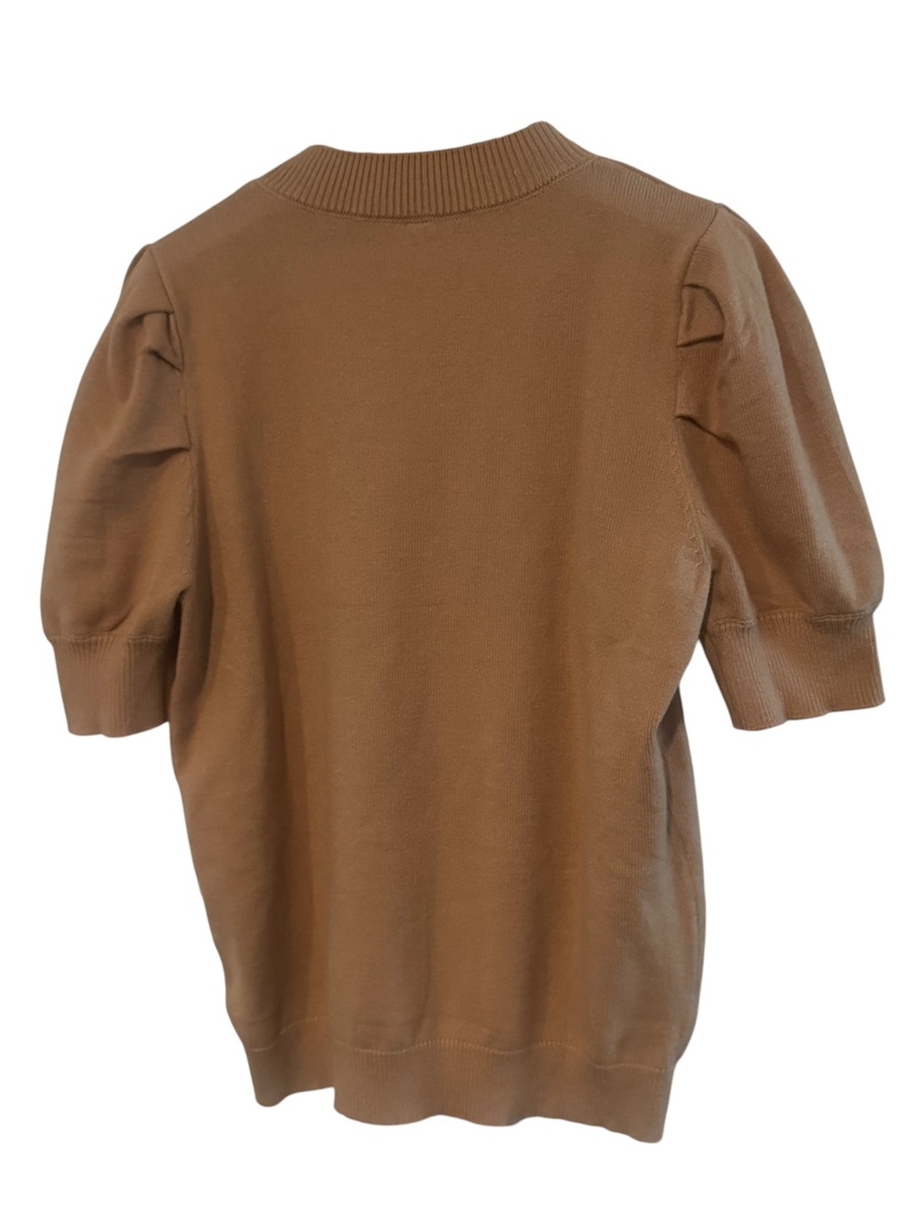 ATHMILE Classic Camel Puff Short Sleeve Knit Pullover Top - Size M NWT - Picture 3 of 5